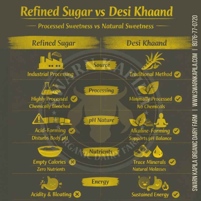 Refined Sugar vs Desi Khaand | Natural Desi Khaand | 100% Sulphur-Free & Unrefined Sugar